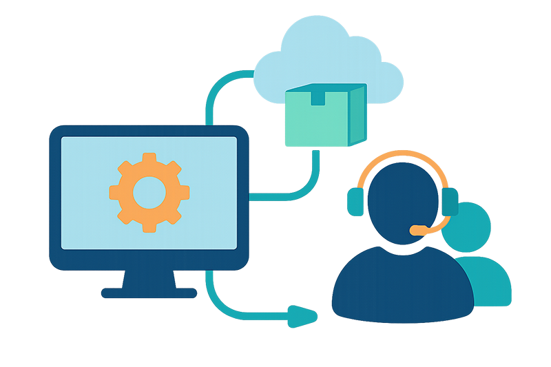 Pacco spedito con etichetta personalizzata per dropshipping, imballaggio professionale e spedizione diretta al cliente finale a nome del rivenditore.
